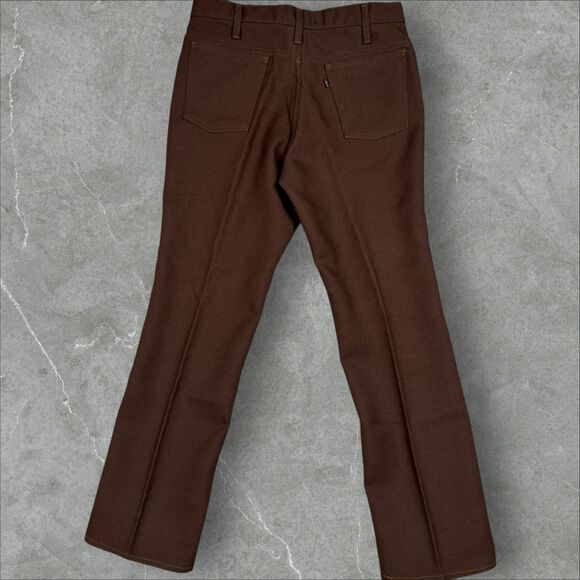 Vintage 80s Levis 698M Dark Brown Black and Gold Tab Pleated Dress Pants - 32x29 - Picture 2 of 9